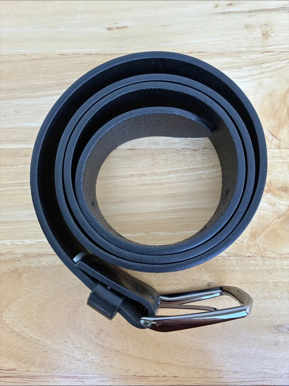 Nordstrom Classic Black Leather Men's Belt with Silver Buckle